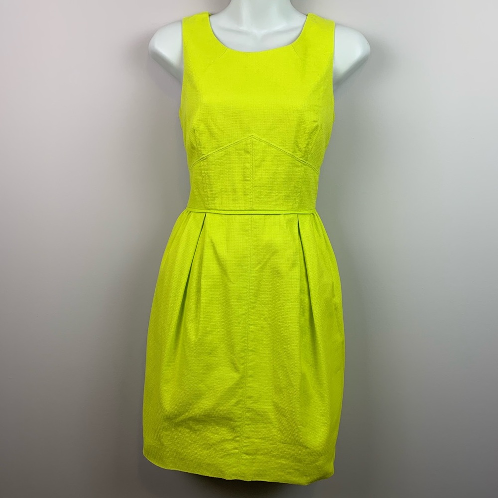 J Crew textured cotton dress size 2 bright kiwi